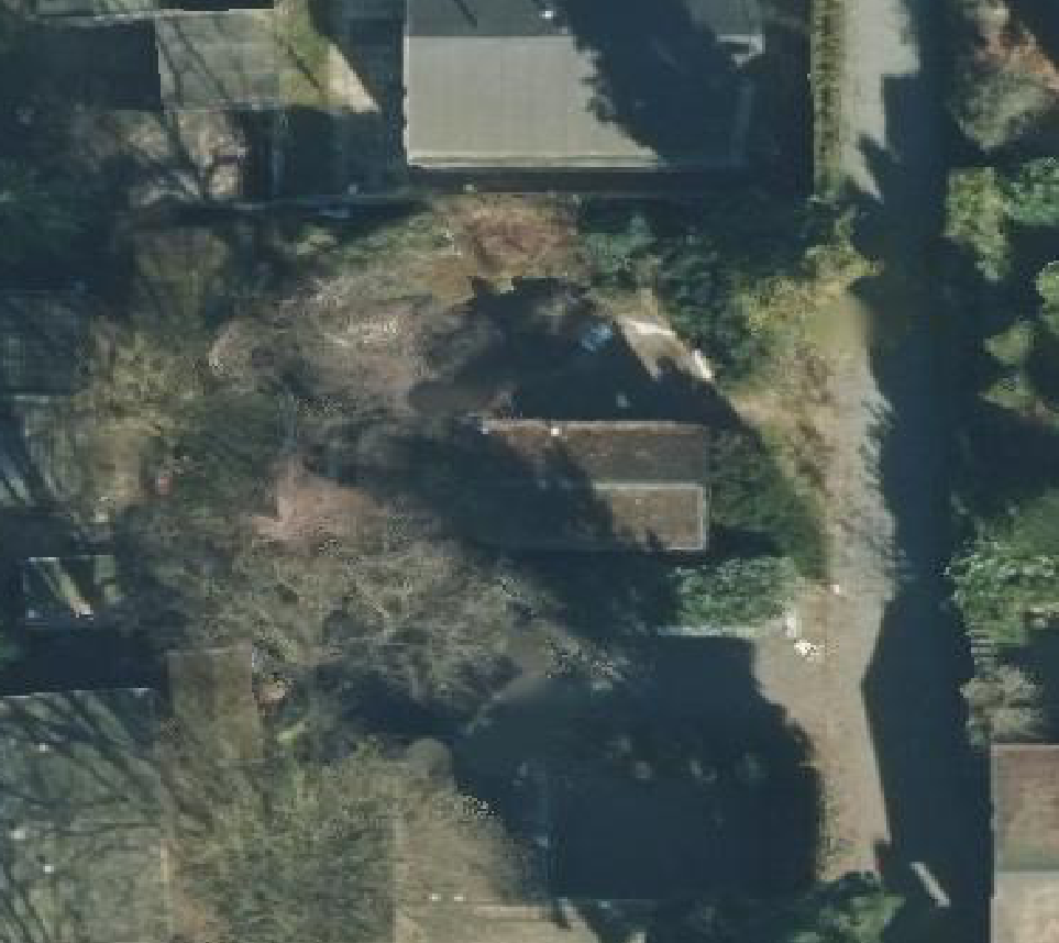 True ortho Luchtfoto op daksegment ingezoomd