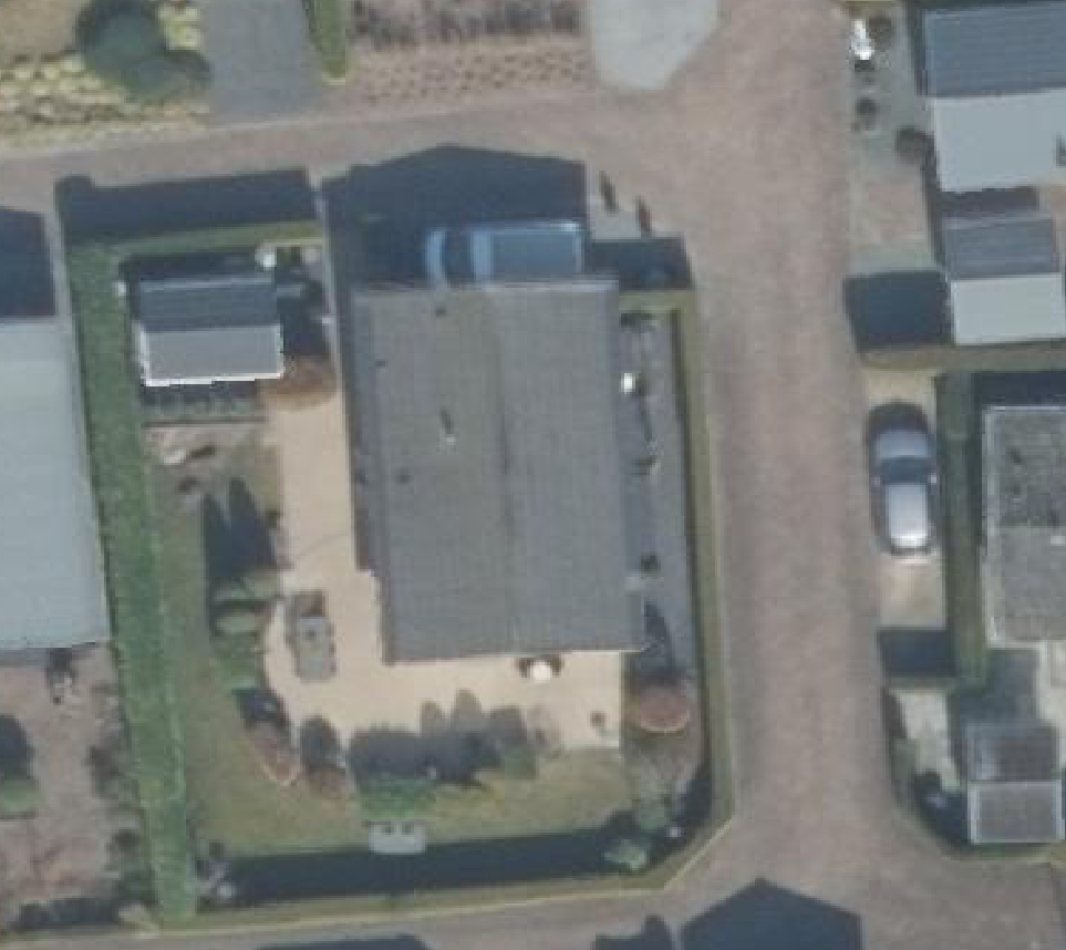 True ortho luchtfoto van Voorthuizen met zicht op woning