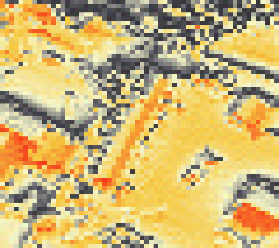 PV-irradiatie op daksegment ingezoomd met intensiteitsverdeling van zonlicht