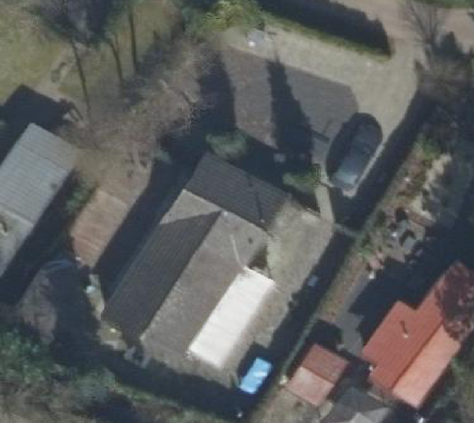 True ortho Luchtfoto op daksegment ingezoomd
