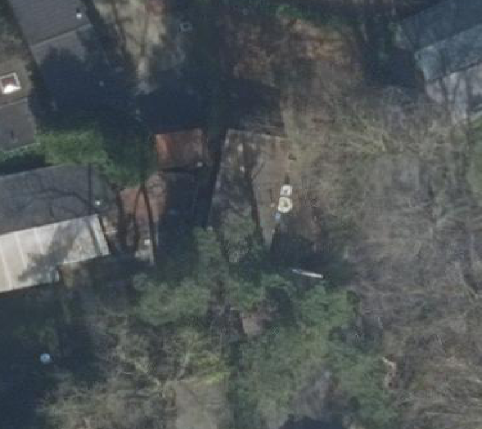 True ortho Luchtfoto op daksegment ingezoomd