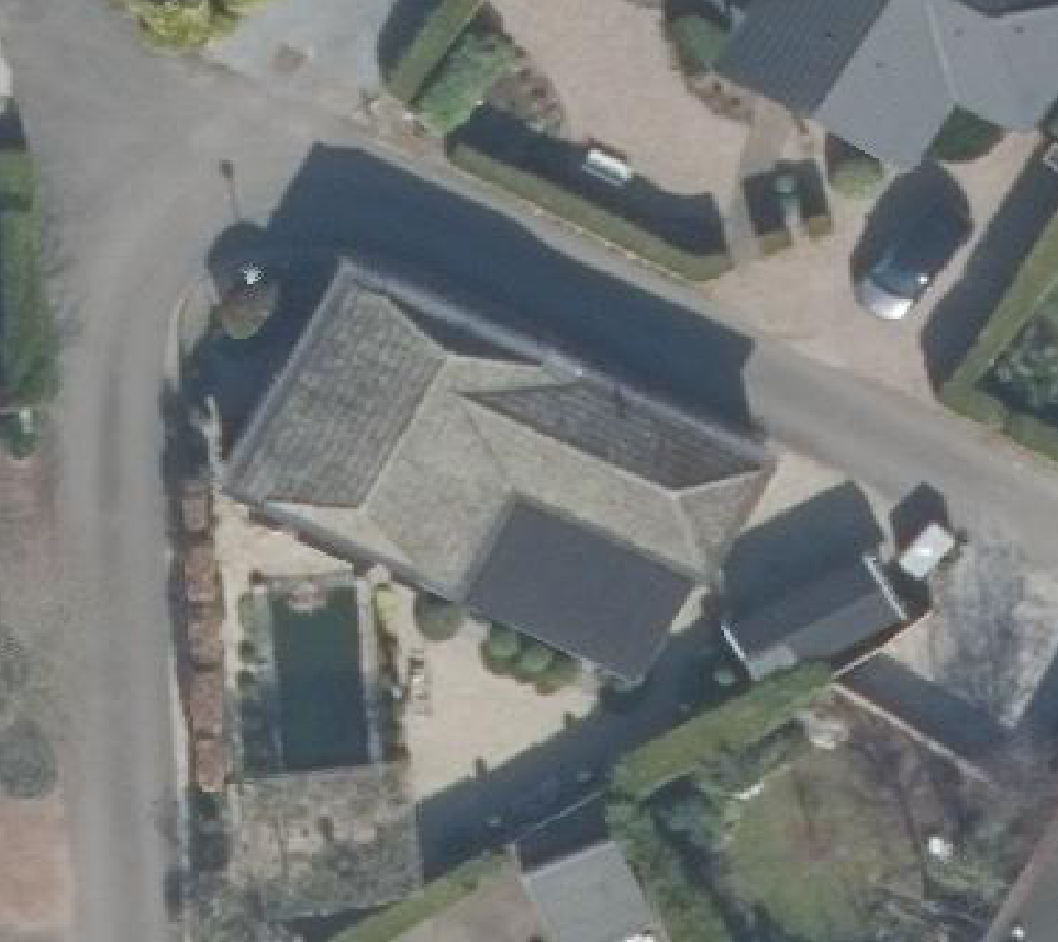 True ortho luchtfoto van Voorthuizen met zicht op woning