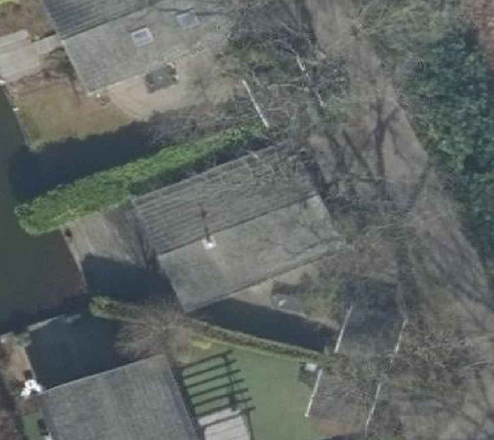 True ortho Luchtfoto op daksegment ingezoomd
