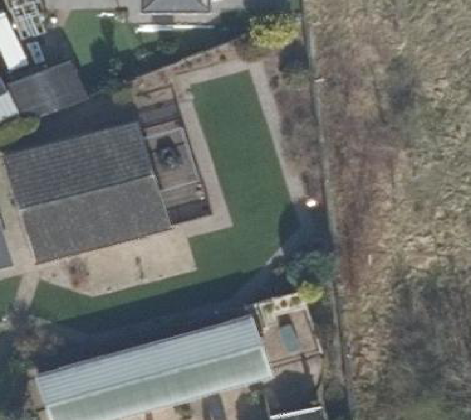 True ortho Luchtfoto op daksegment ingezoomd
