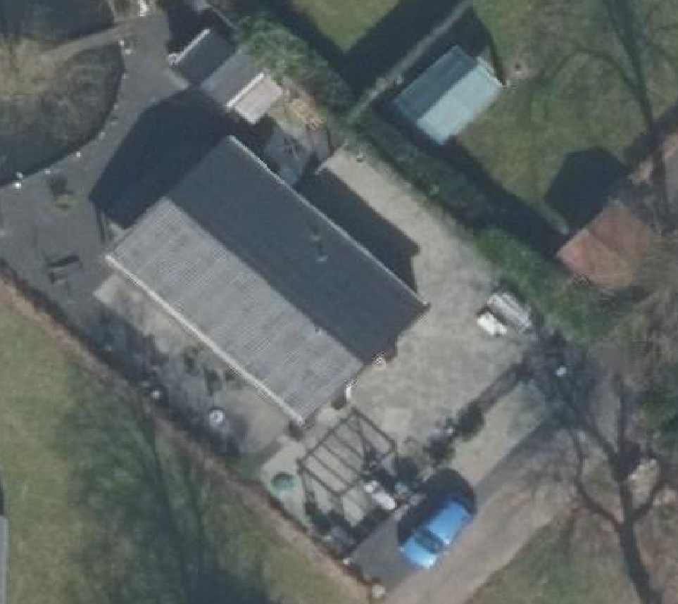 True ortho Luchtfoto op daksegment ingezoomd