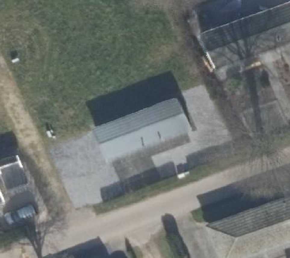 True ortho Luchtfoto op daksegment ingezoomd