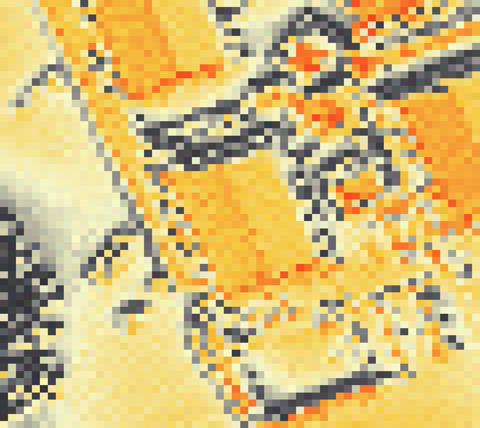 PV-irradiatie op daksegment ingezoomd met intensiteitsverdeling van zonlicht