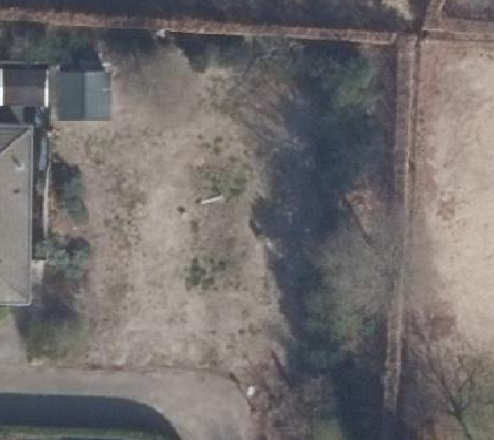 True ortho Luchtfoto op daksegment ingezoomd