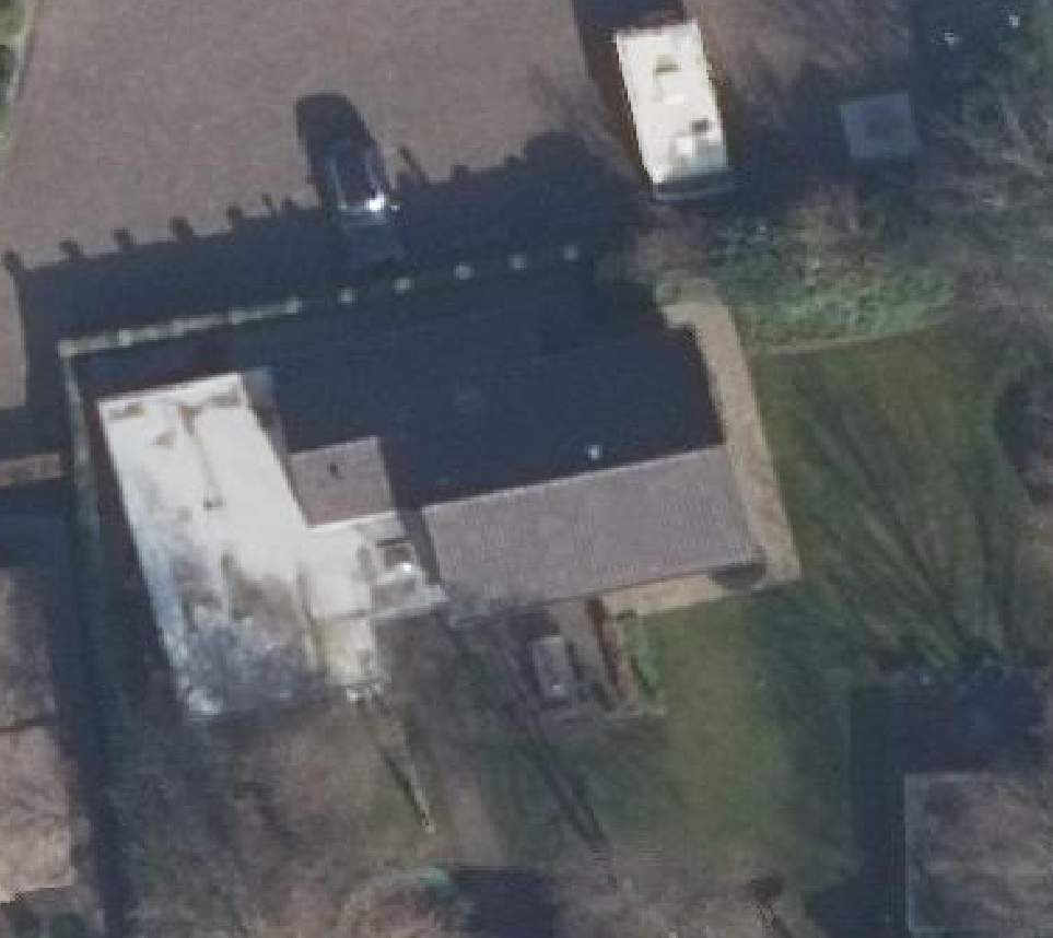True ortho Luchtfoto op daksegment ingezoomd
