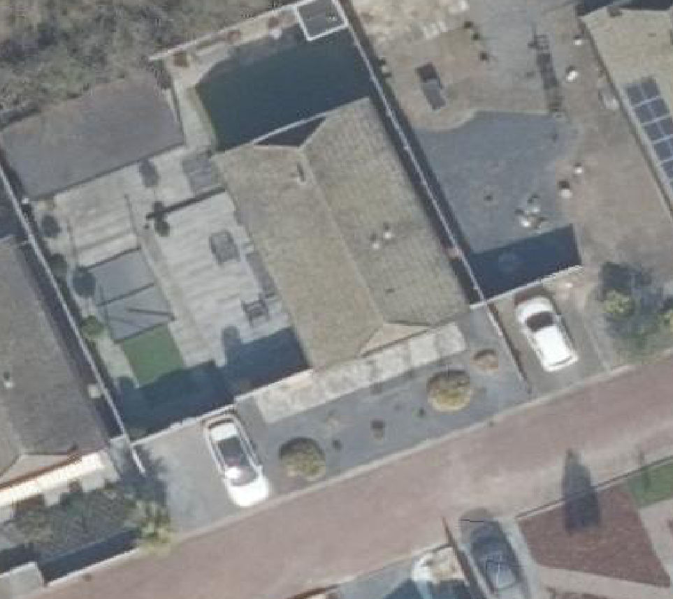 True ortho Luchtfoto op daksegment ingezoomd