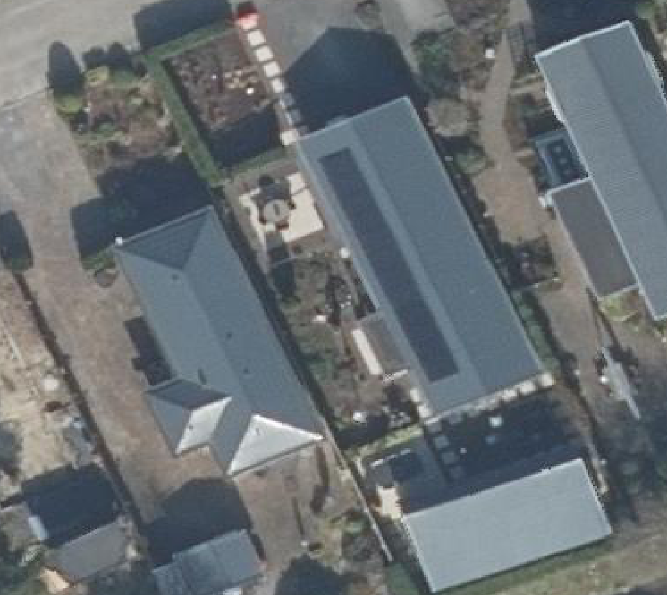 True ortho luchtfoto van Nijkerk met zicht op woning