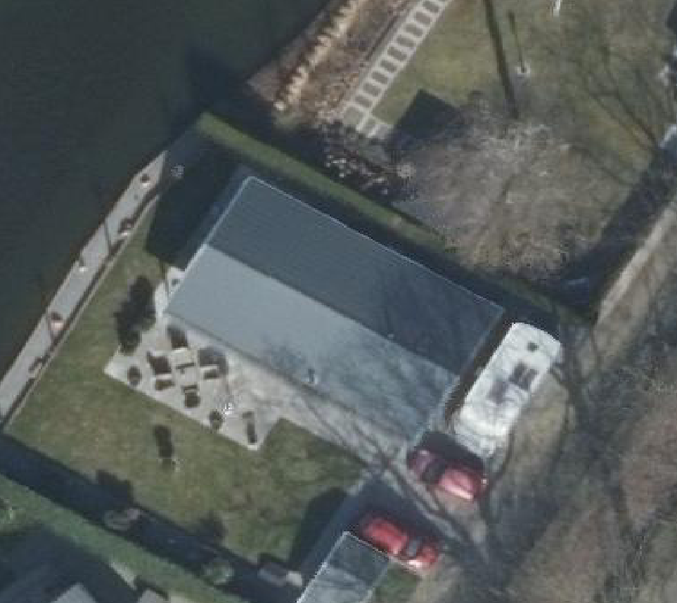 True ortho Luchtfoto op daksegment ingezoomd