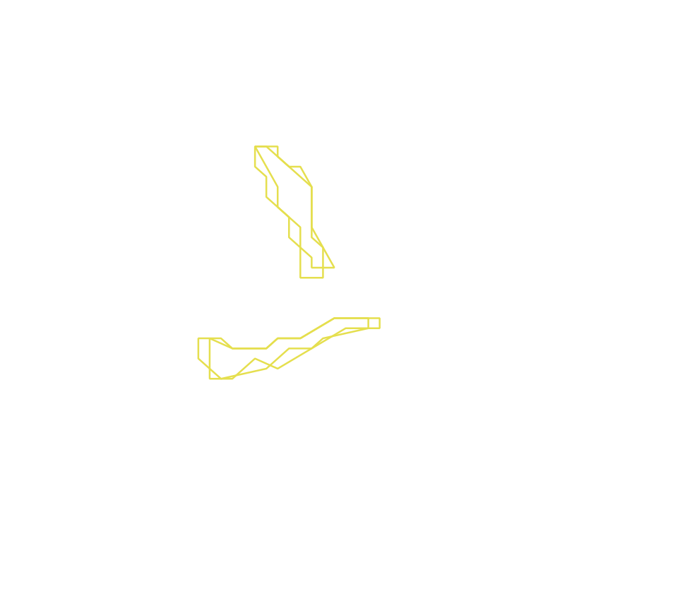 Daksegment ingezoomd met contourlijnen en structuurweergave