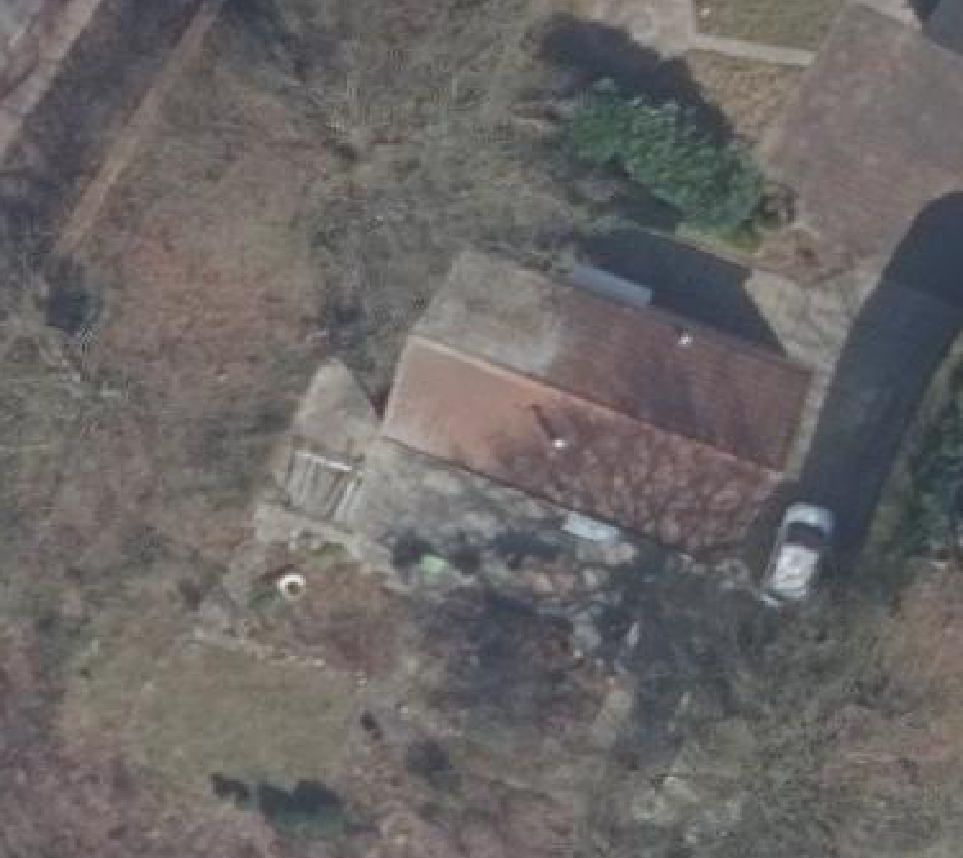 True ortho Luchtfoto op daksegment ingezoomd