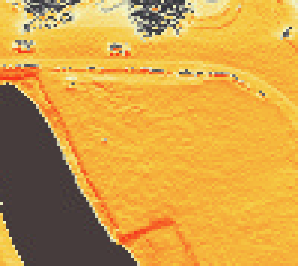 PV-irradiatie op daksegment met intensiteitsverdeling van zonlicht