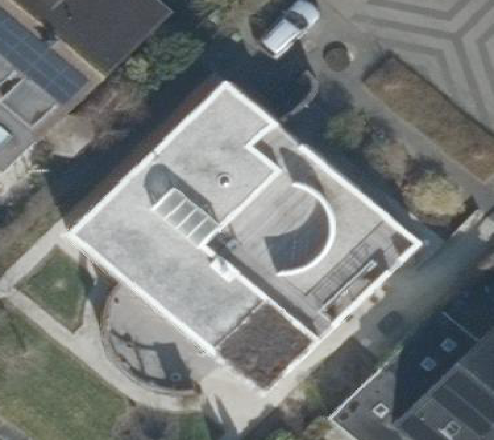 True ortho Luchtfoto op daksegment ingezoomd