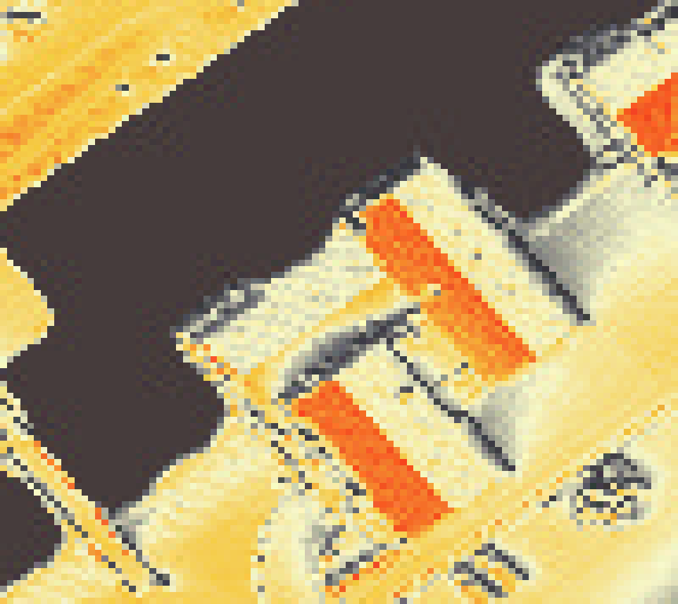 PV-irradiatie op daksegment met intensiteitsverdeling van zonlicht