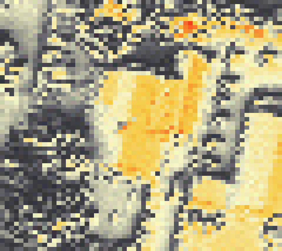 PV-irradiatie op daksegment ingezoomd met intensiteitsverdeling van zonlicht