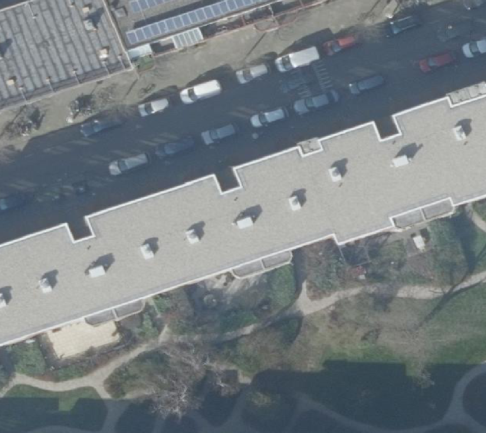 True ortho Luchtfoto op daksegment