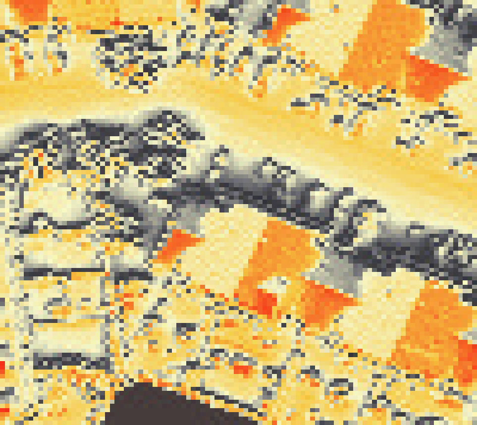 PV-irradiatie op daksegment met intensiteitsverdeling van zonlicht