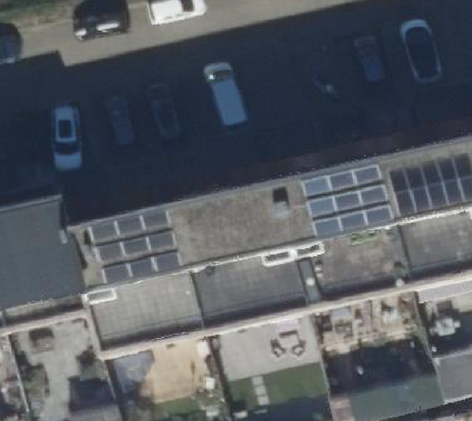 True ortho luchtfoto van Schiedam met zicht op woning