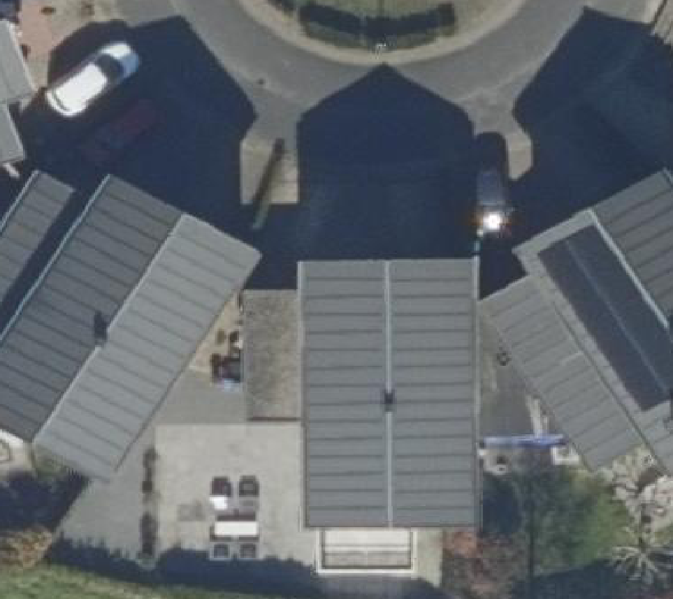 True ortho Luchtfoto op daksegment ingezoomd