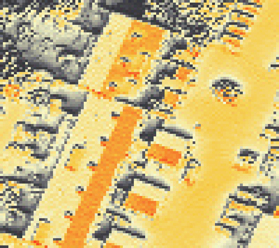 PV-irradiatie op daksegment met intensiteitsverdeling van zonlicht