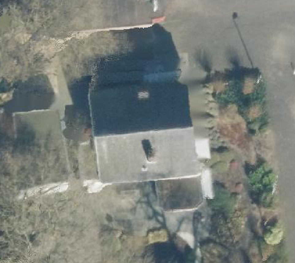 True ortho Luchtfoto op daksegment ingezoomd