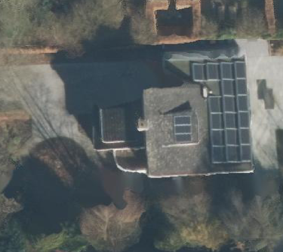 True ortho luchtfoto van Vaassen met zicht op woning