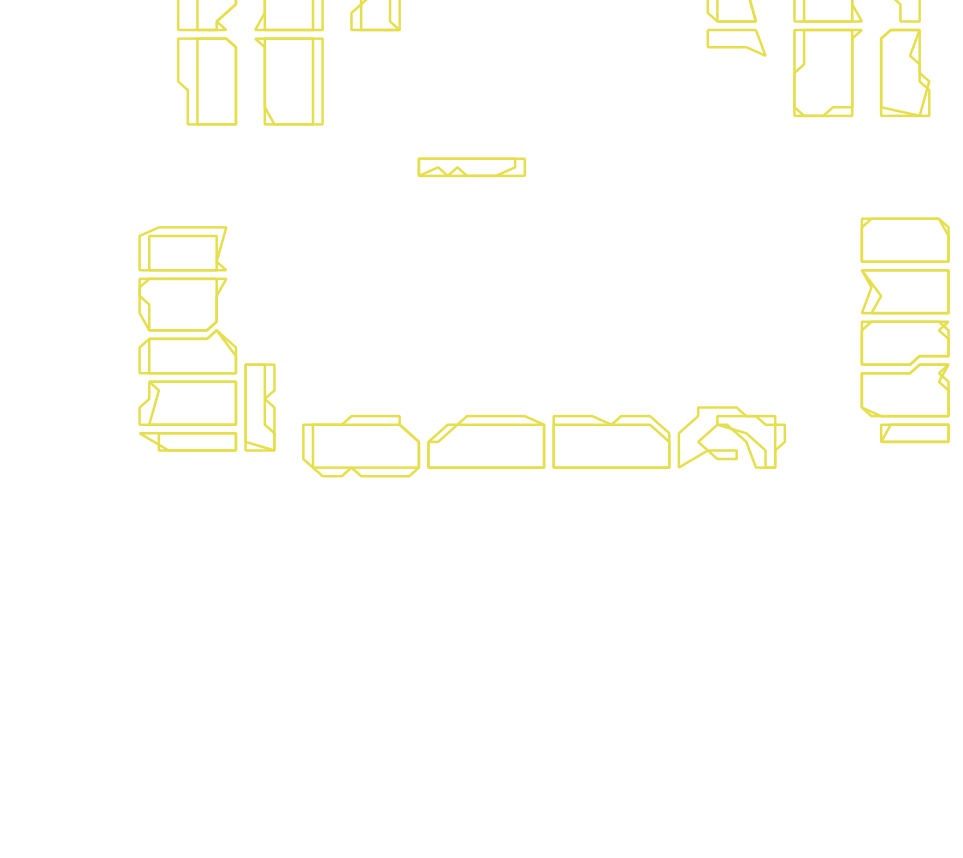 Daksegment met contourlijnen en structuurweergave