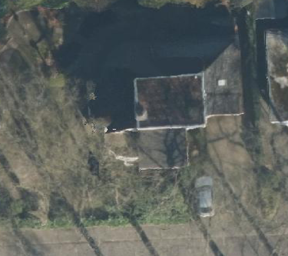 True ortho Luchtfoto op daksegment ingezoomd