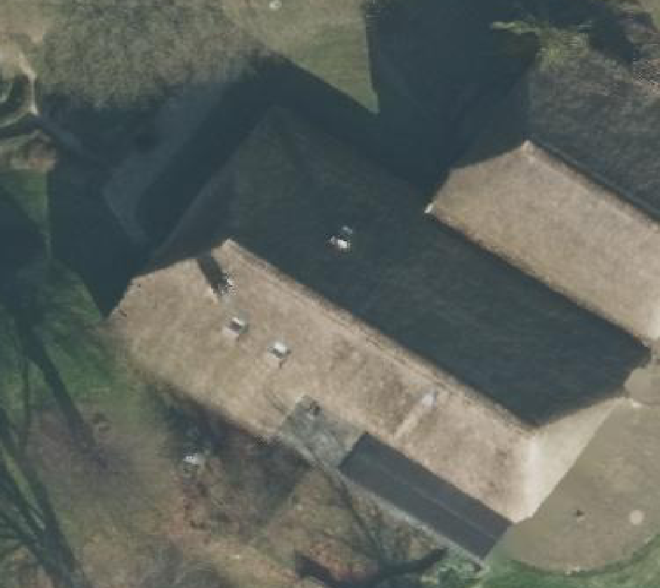 True ortho Luchtfoto op daksegment ingezoomd