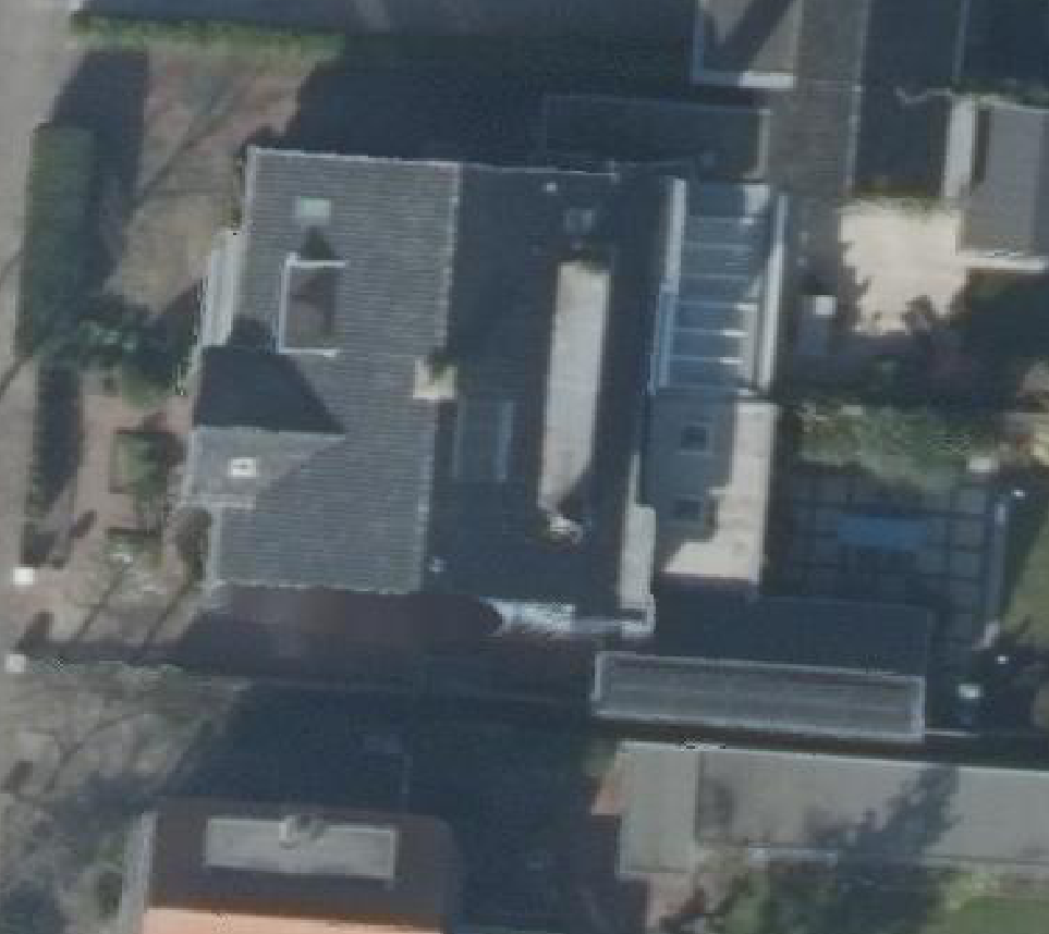 True ortho luchtfoto van Heemstede met zicht op woning