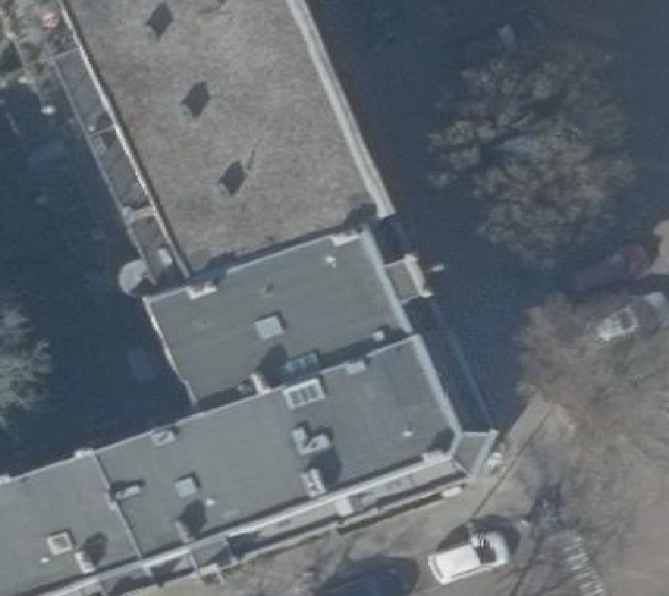 True ortho Luchtfoto op daksegment ingezoomd
