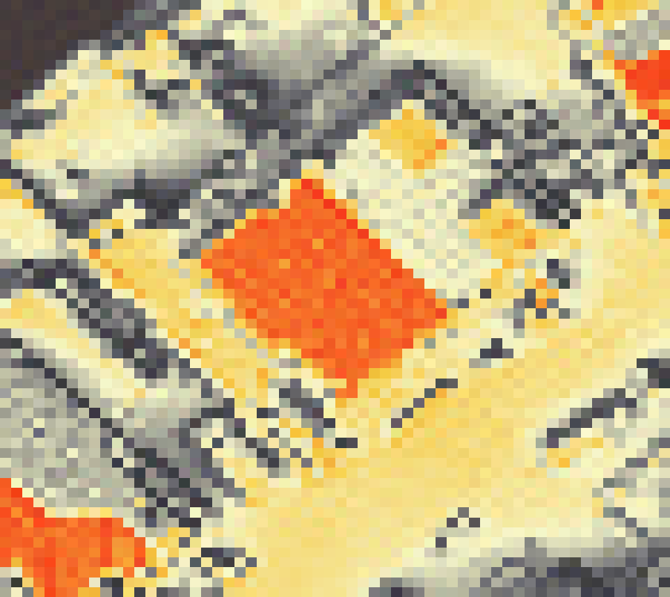 PV-irradiatie op daksegment ingezoomd met intensiteitsverdeling van zonlicht