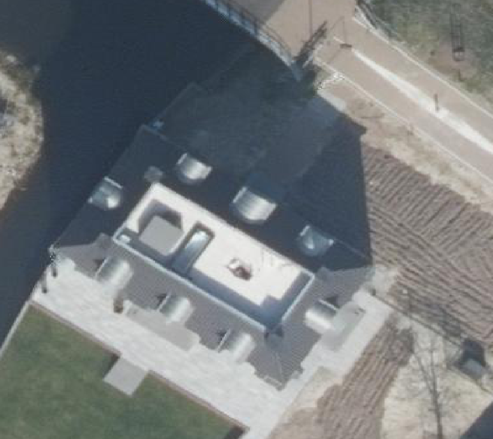 True ortho Luchtfoto op daksegment ingezoomd