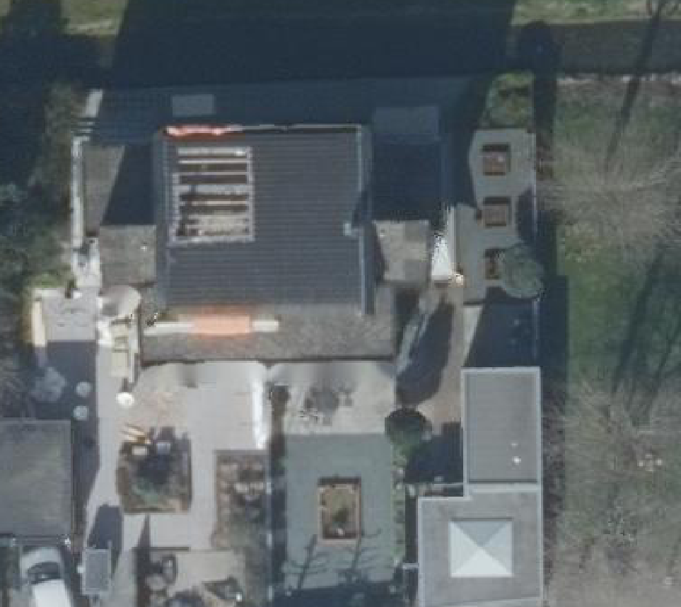 True ortho Luchtfoto op daksegment ingezoomd