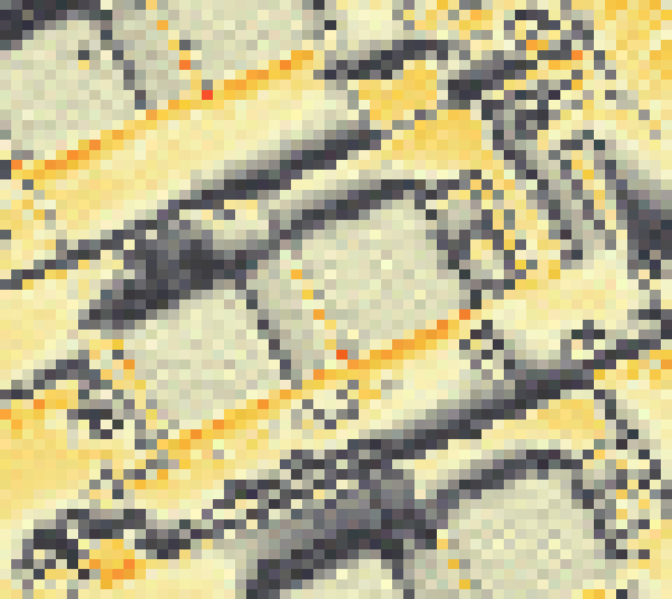 PV-irradiatie op daksegment ingezoomd met intensiteitsverdeling van zonlicht