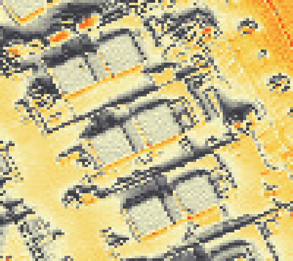 PV-irradiatie op daksegment met intensiteitsverdeling van zonlicht