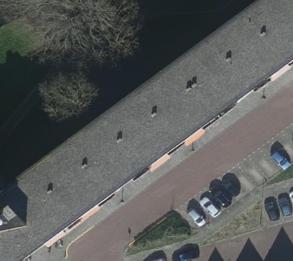 True ortho Luchtfoto op daksegment
