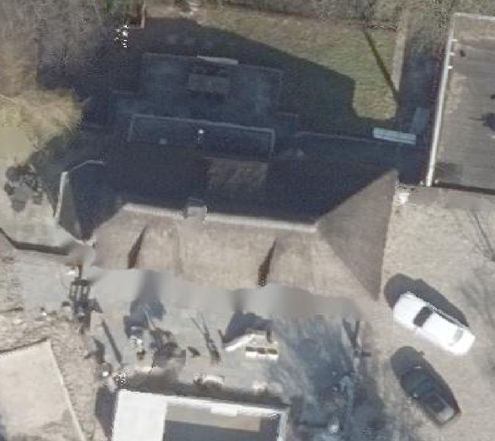 True ortho Luchtfoto op daksegment ingezoomd