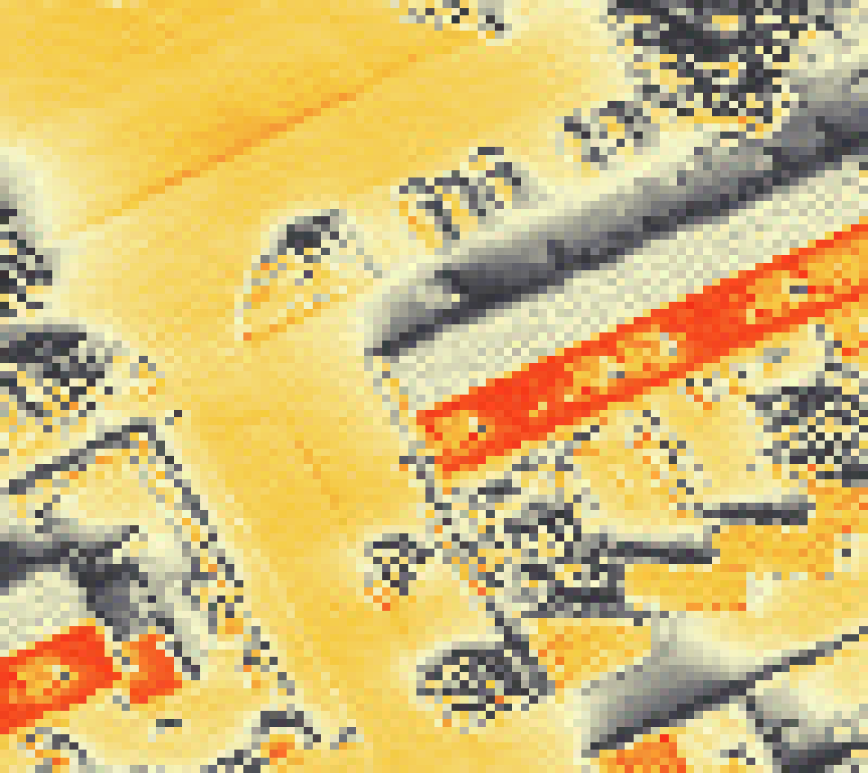 PV-irradiatie op daksegment met intensiteitsverdeling van zonlicht