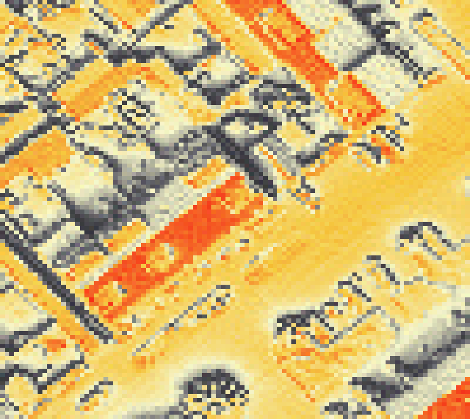 PV-irradiatie op daksegment met intensiteitsverdeling van zonlicht