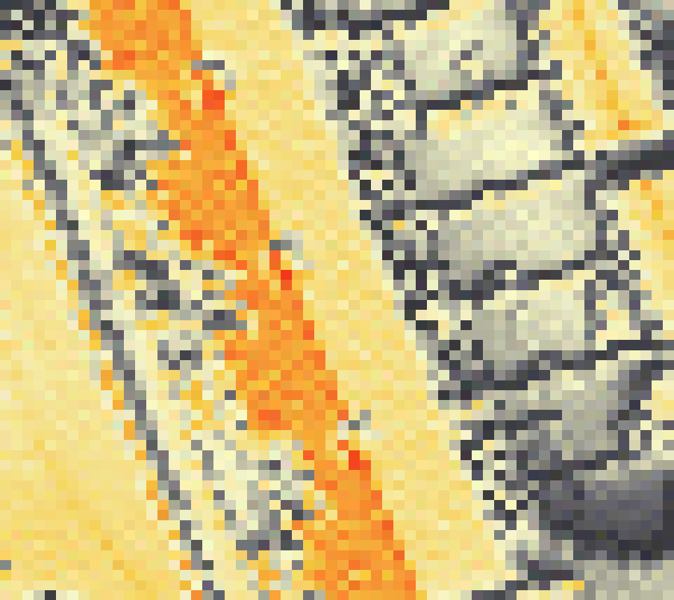 PV-irradiatie op daksegment ingezoomd met intensiteitsverdeling van zonlicht