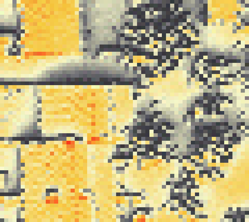 PV-irradiatie op daksegment ingezoomd met intensiteitsverdeling van zonlicht