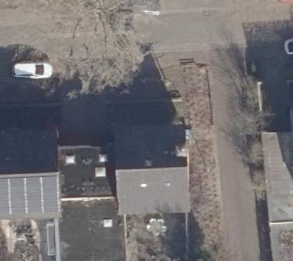 True ortho Luchtfoto op daksegment ingezoomd