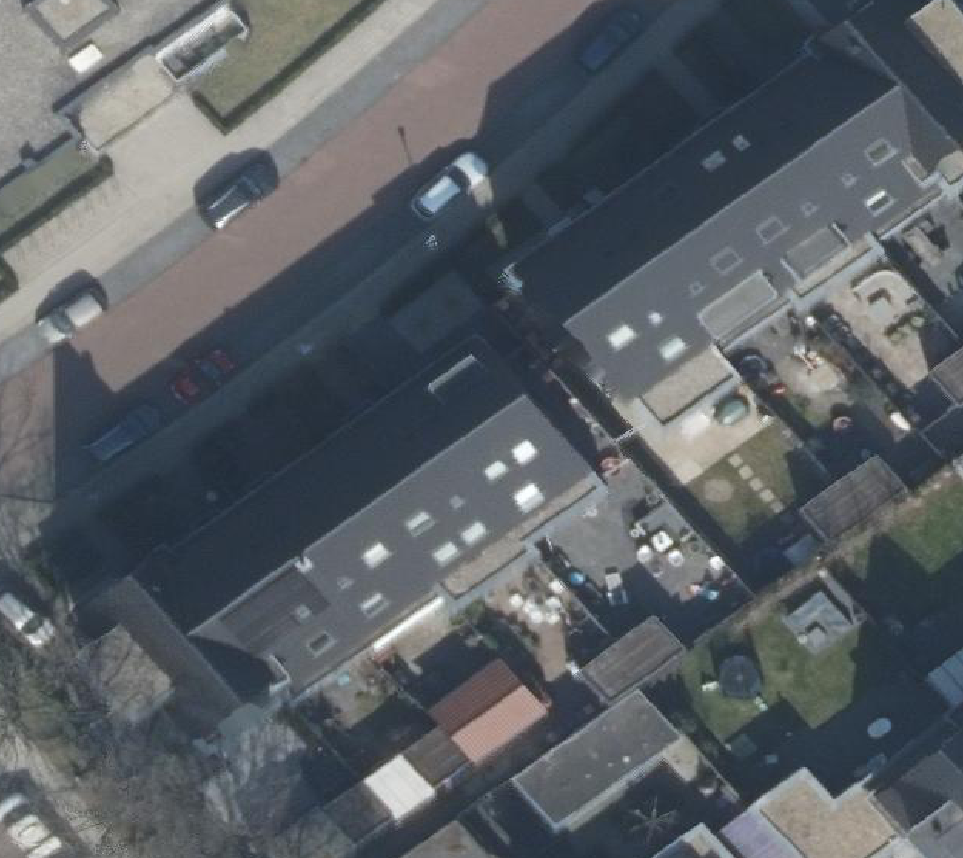 True ortho Luchtfoto op daksegment