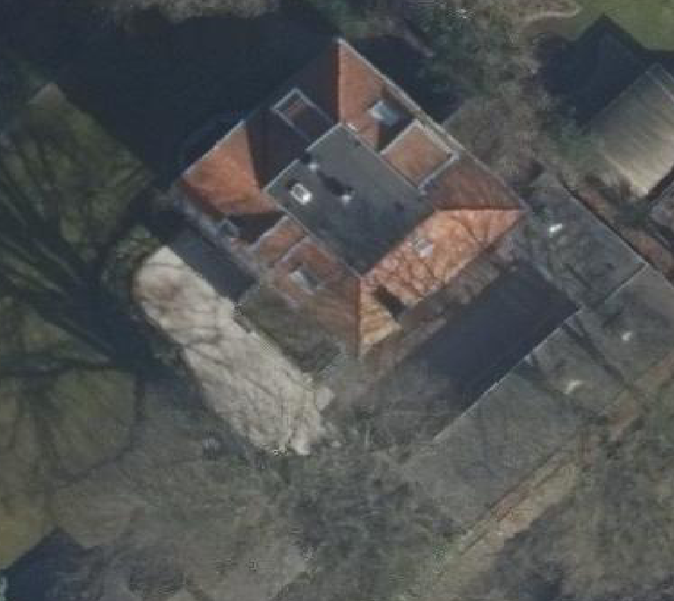 True ortho Luchtfoto op daksegment ingezoomd