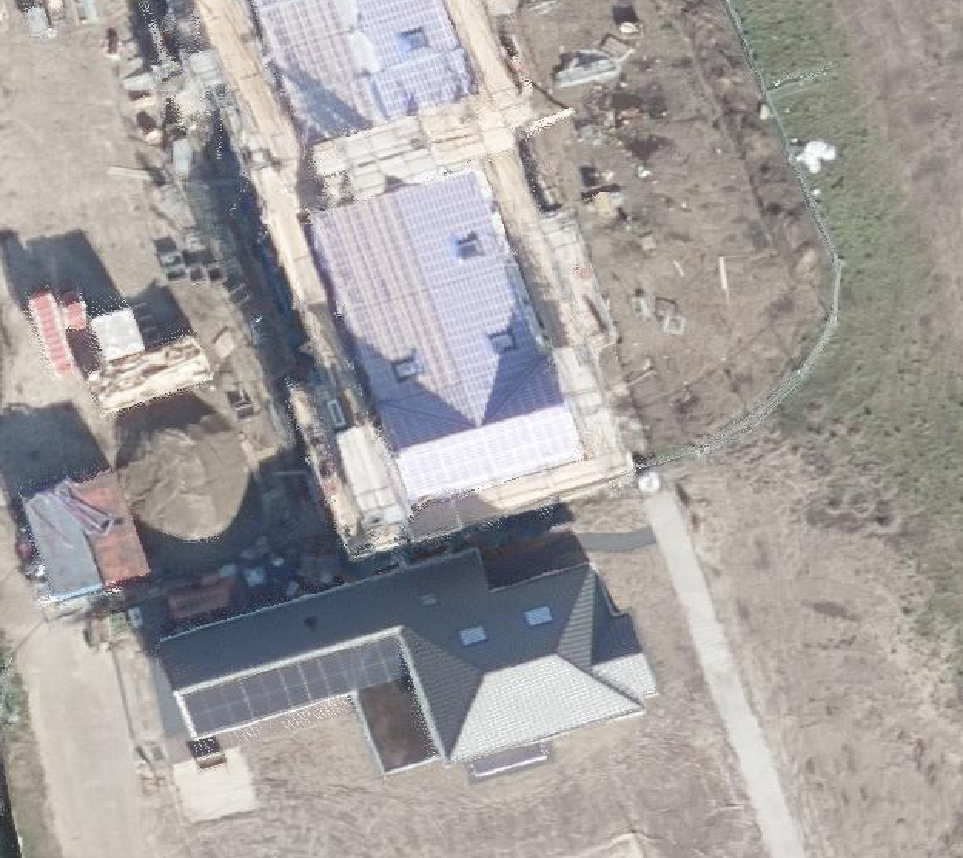 True ortho Luchtfoto op daksegment