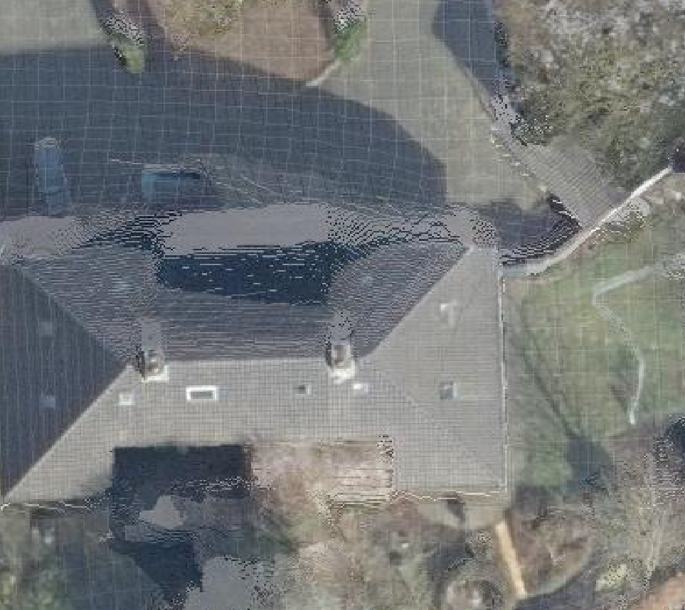 True ortho luchtfoto van Veghel met zicht op woning